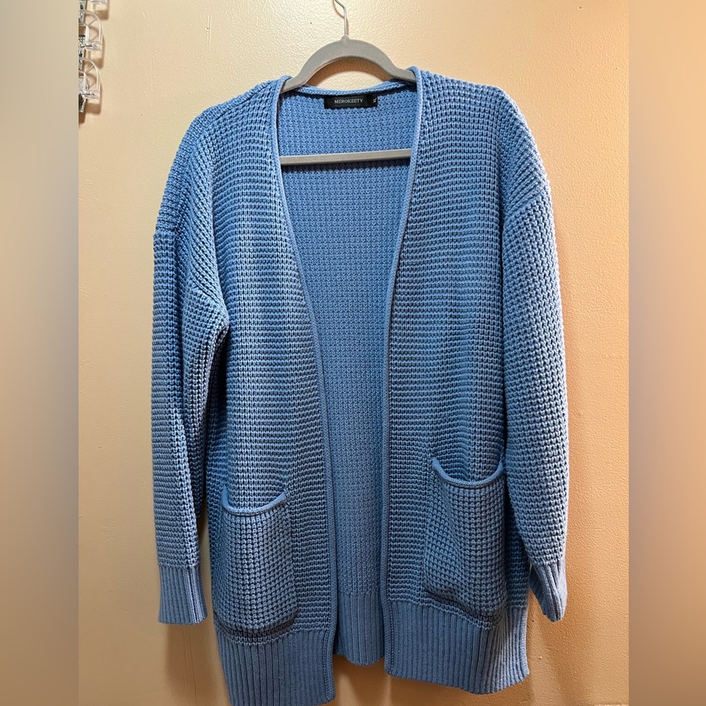 Blue cardigan